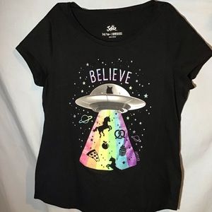Justice believe shirt